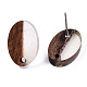 Resin & Walnut Wood Stud Earring Findings MAK-N032-004A-A01-3