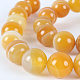 Natural Banded Agate Round Bead Strands G-E235-01-1