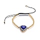 Bracelets tressés réglables en 304 acier inoxydable avec perles BJEW-L656-006G-2