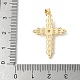 Латунные микро проложить кубического циркония крест подвески ZIRC-I071-04G-02-3