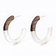 Accessoires de boucles d'oreilles en résine et bois de noyer RESI-R425-01-A03-3