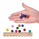 Pandahall Elite about 400 pcs 10 Mixed Color Dyed Wood Beads Round 14mm Wooden Beads for Jewelry Making WOOD-PH0003-03-5