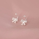 999 серебряные беруши с бантом калибра&nbsp;EJEW-P296-15S-4