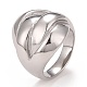 304 Stainless Steel Textured Chunky Finger Ring for Women RJEW-B040-03B-P-1