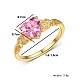 S925 серебряное кольцо в форме сердца с розовым цирконием и 18-каратным золотом в винтажном дизайне для женщин VO3518-4-3