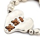 Bracelet en perles de coeur fendu en alliage BJEW-A143-01-3