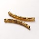 Long-Lasting Plated Brass Curved Tube Beads KK-J207-07G-1