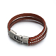 Punk Rock Style Unisex Retro Leather Cord Bracelets BJEW-M152-01-2