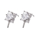 Серьги-пусеты из латуни с микропаве из кубического циркония KK-K360-29P-1