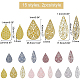 BENECREAT 30Pcs Teardrop Drop Earring Making Charms Spray Painted Pendants with Hole 1.4mm STAS-BC0003-45-2