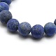 Chapelets de perle ronde en lapis-lazuli mat naturel G-M064-6mm-08-2