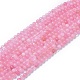 Granos naturales de abalorios de cuarzo rosa X-G-F591-04A-8mm-2