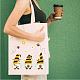 CREATCABIN Gnome Bee Cotton Tote Bag Canvas 100% Cotton Reusable Shopping Bags Beach Bag Summer Grocery Bags Eco-Friendly Aesthetic DIY Craft Multi-Function for Women Gifts Daily Life 13.3 x 15 Inch ABAG-WH0033-018-6