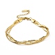 304 Stainless Steel Braided Cuban Link Chain Bracelet for Women BJEW-P286-03G-1