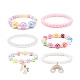 6pcs ensembles de bracelets extensibles en perles acryliques BJEW-JB08728-4