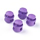 プラスチック製のスプリングコードロック  鉄パーツ  プラチナ  暗紫色  17x17x16mm  穴：4x6.5mm X-FIND-WH0039-01F-1