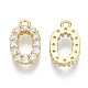 Brass Micro Pave Cubic Zirconia Charms KK-T060-05-O-G-NF-2