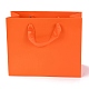 長方形の紙袋  ハンドル付き  ギフトバッグやショッピングバッグ用  レッドオレンジ  18x22x0.6cm CARB-F007-04A-1