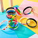 20 Stück 8 Stile Regenbogenfarben Stolz Silikon Herz Kordel Armbänder Set für Männer Frauen BJEW-TA0001-06-4