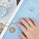 Unicraftale 4 Uds 2 colores anillos en blanco anillo abierto de aproximadamente 17.1mm anillos de cúpula latón plano redondo abierto anillo de puño diseño retorcido anillo de sello para mujer anillo de dedo dorado platino joyería simple RJEW-UN0002-43-2