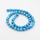 Piedra preciosa natural teñido de hilos de perlas redondas G-P070-42-4mm-2