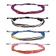 Bracelet cordon tressé en polyester ciré bicolore BJEW-SW00026-1