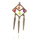 Rhombus Tibetan Style Alloy Big Pendants PALLOY-J560-04-NF-1