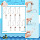 8Pcs 8 Style Glass Sea Wish Bottle with Natural Trumpet Shell Pendant Necklaces Set NJEW-AB00005-4