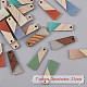 OLYCRAFT 21pcs Resin Wooden Earring Pendants Trapezoid Vintage Resin Wood Statement Jewelry Findings for Necklace and Earring Making - Mixed Color RESI-OC0001-01-3