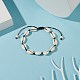 Bracelets de cheville en perles de cauri naturel tressé AJEW-AN00516-02-2