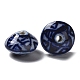 手作りの陶器ビーズ  青と​​白の磁器  ロンデル  ミッドナイトブルー  13x9.5mm  穴：1.6mm PORC-Z001-06-3