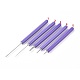 ペーパークイリングツール分岐ペンペーパーローリングペン、ステンレス鋼ピンとプラスチックハンドル付き  紫色のメディア  104.5~141.5x8.5mm  5個/セット DIY-WH0157-45-3