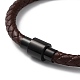 Кожаный плетеный браслет на круглом шнуре BJEW-F460-02EB-2