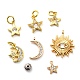 SUPERFINDINGS 16Pcs 8 Style Brass Micro Pave Cubic Zirconia Charms ZIRC-FH0001-10-1