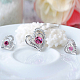 Real 18K Platinum Plated Alloy Austrian Crystal Heart Jewelry Sets SJEW-DD0001-001C-3