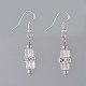 Electroplate Glass Dangle Earrings EJEW-JE03687-2
