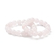 Naturelle quartz rose de perle bracelets extensibles BJEW-A117-E-11-4