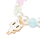 Candy Color Round Beaded Stretch Bracelet with Enamel Charm for Kid BJEW-JB07637-6
