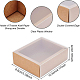 BENECREAT 12 Pack Kraft Paper Gift Boxes with PVC Frosted Cover 10.5x8.5x4cm Kraft Paper Drawer Box for Cake Cookie Candy Soap Snacks Weeding Party Favors CON-WH0068-65E-2