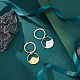 Unicraftale 2 pièces 2 couleurs anneau rond avec montagne 304 pendentif en acier inoxydable porte-clés KEYC-UN0001-15-2