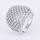 Brass Micro Pave Cubic Zirconia Finger Rings RJEW-E145-43P-1