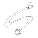 304 collier pendentif coeur en acier inoxydable pour femme NJEW-G019-04-3