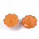 プラスチックビーズキャップのように不透明  5花びら  花  オレンジ  13x7.5mm  穴：1.2mm  約1800個/500g MACR-T039-019D-2