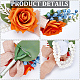 Craspire 2 Stück 2-Stil-Seidentuch und Kunststoff-Blumenimitat-Ansteckblume für Ansteckblume und Handgelenk-Ansteckblume JEWB-CP0001-27B-5