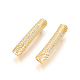 Brass Micro Pave Clear Cubic Zirconia Beads ZIRC-L088-16B-G-1