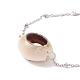 Natural Cowrie Shell Link Bracelet with Satellite Chain for Women STAS-P302-12P-2
