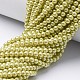 Hebras de cuentas redondas de perlas de vidrio teñidas ecológicas HY-A002-4mm-RB105-4