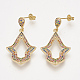 Brass Cubic Zirconia Stud Earrings EJEW-S201-136-1
