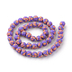 手作り樹脂粘土ビーズ連売り  花の丸  紫色のメディア  9x7mm  穴：2mm  約50個/連  15.36インチ X-CLAY-Q228-02-2