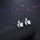 Exquisite 925 Sterling Silver Cubic Zirconia Stud Earrings EJEW-BB20060-3